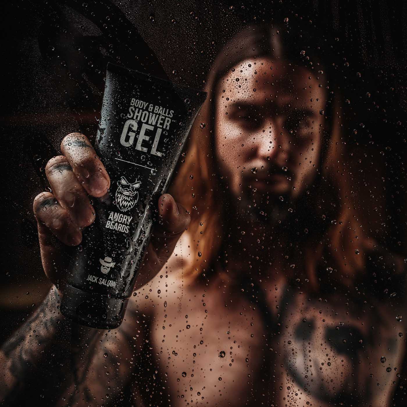 Angry Beards Dusjsåpe Kropp og Baller Jack Saloon 230ml - Image 3