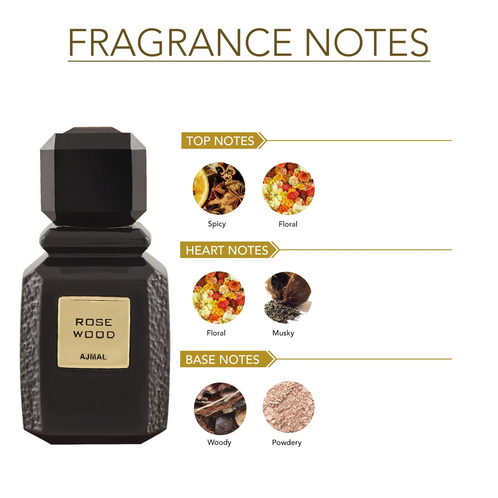 Rose Wood Ajmal Perfumes Eau de Parfum 100ml - Image 3
