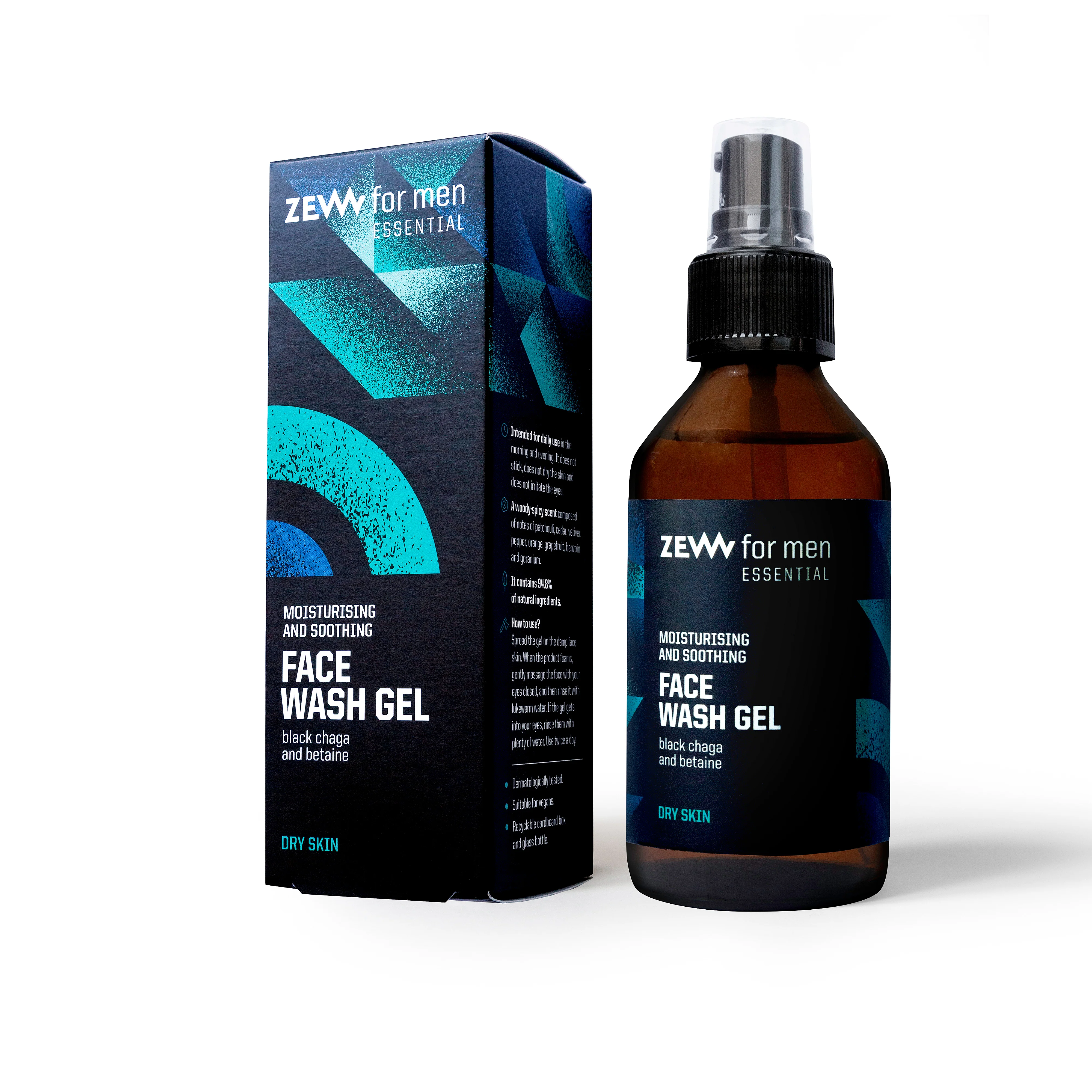 Zew For Men Fuktighetsgivende og Beroligende Ansiktsvask Gel / Tørr Hud